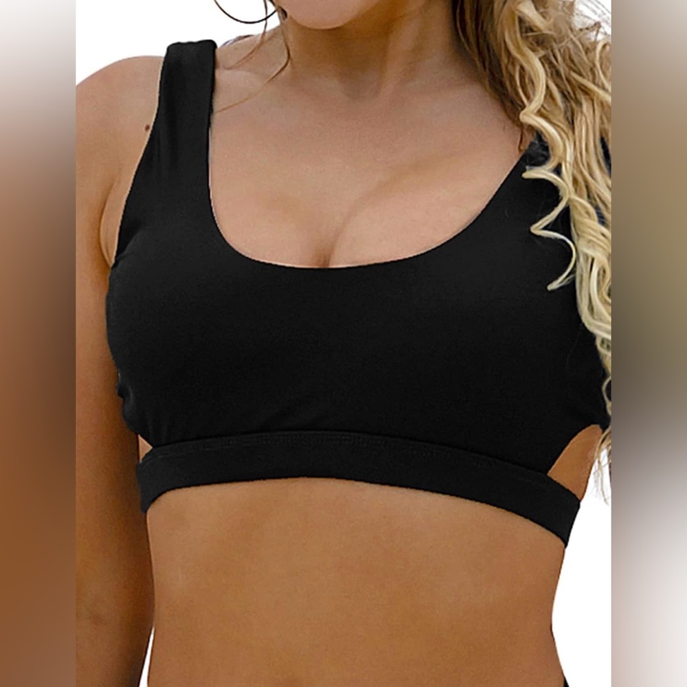 Blooming Jelly Women's Black High Waisted Bikini